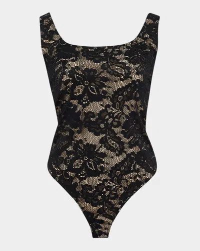 Generation Love Gigi Sleeveless Lace Bodysuit In Black