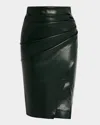Generation Love Gina Gathered Vegan Leather Skirt In Forest