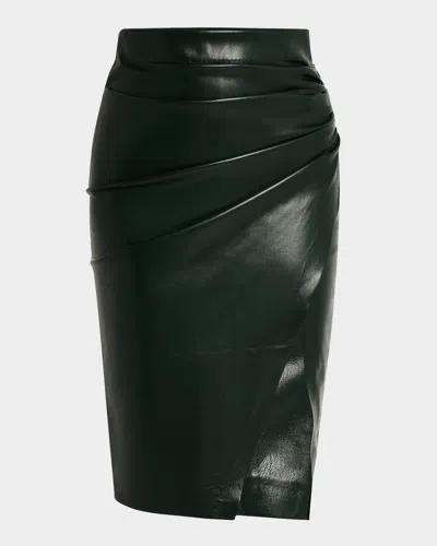 Generation Love Gina Gathered Vegan Leather Skirt In Forest