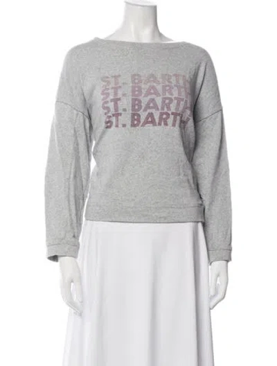 Pre-owned Generation Love Graphic Print Bateau Neckline Sweatshirt In Grey