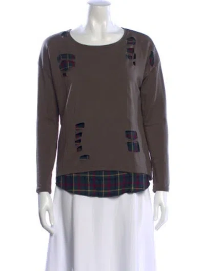 Pre-owned Generation Love Graphic Print Crew Neck Sweatshirt In Brown