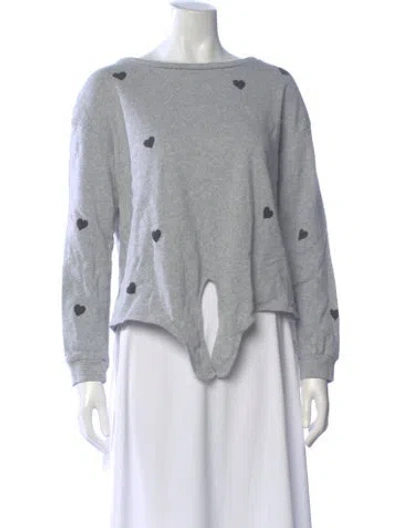 Pre-owned Generation Love Graphic Print Crew Neck Sweatshirt In Gray