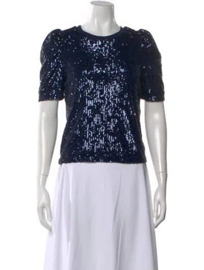 Pre-owned Generation Love Graphic Print Crew Neck Top In Blue