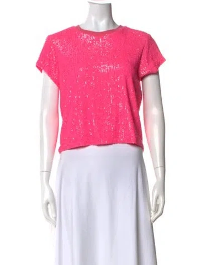 Pre-owned Generation Love Graphic Print Crew Neck Top In Pink