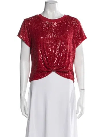 Pre-owned Generation Love Graphic Print Crew Neck Top In Red