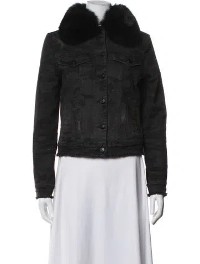 Pre-owned Generation Love Graphic Print Denim Jacket In Black
