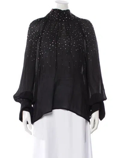 Pre-owned Generation Love Graphic Print Long Sleeve Blouse In Gray