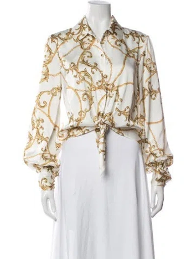 Pre-owned Generation Love Graphic Print Long Sleeve Blouse In Multicolor