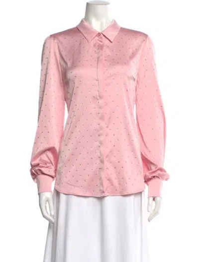 Pre-owned Generation Love Graphic Print Long Sleeve Blouse In Pink