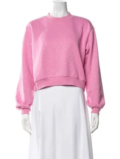 Pre-owned Generation Love Graphic Print Mock Neck Sweatshirt In Pink