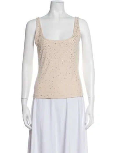 Pre-owned Generation Love Graphic Print Scoop Neck Top W/ Tags In Neutrals