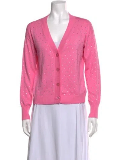 Pre-owned Generation Love Graphic Print V-neck Sweater In Pink