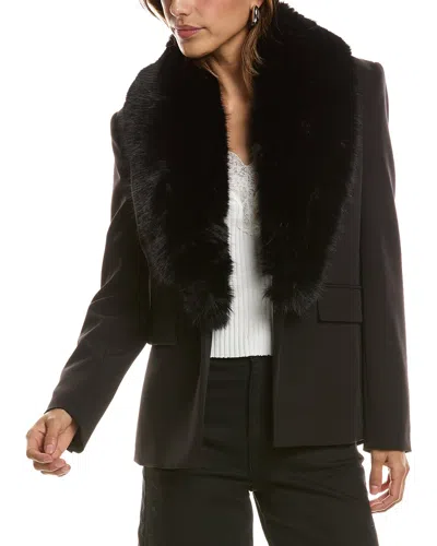 Generation Love Gwen Combo Crepe Blazer In Black