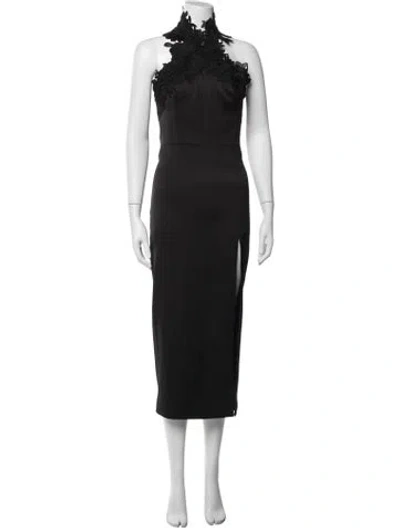 Pre-owned Generation Love Halterneck Midi Length Dress In Black