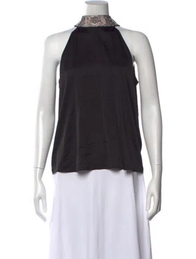 Pre-owned Generation Love Halterneck Sleeveless Blouse In Black