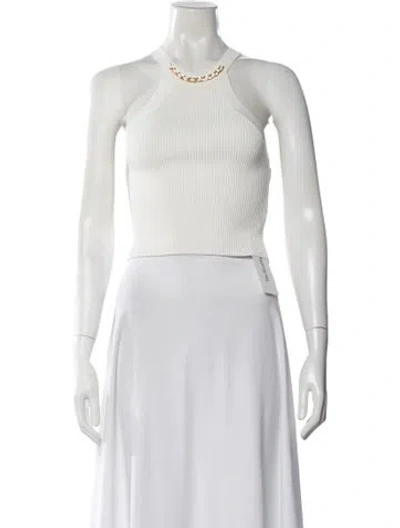 Pre-owned Generation Love Halterneck Sleeveless Crop Top In White