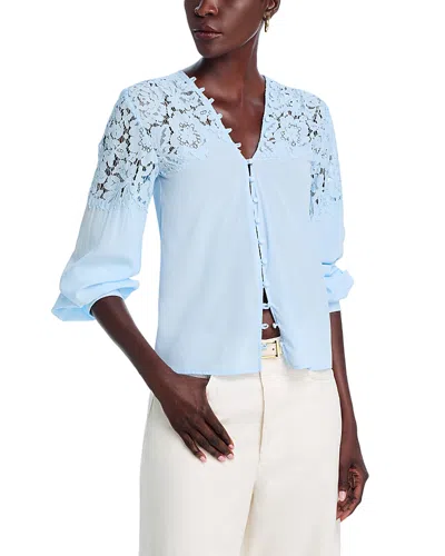 Generation Love Harlea Floral Lace Blouse In Powder Blue