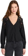 Generation Love Harlea Lace Combo Blouse Black In Black