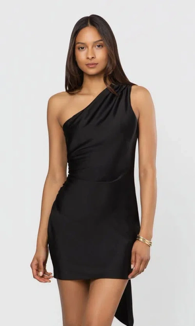 Generation Love Hazel Hammered Satin Scarf Dress In Black