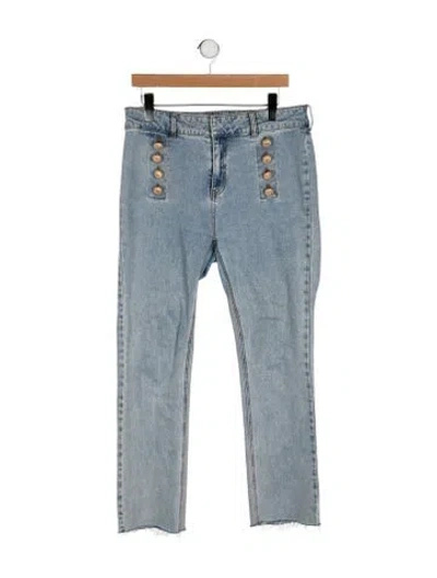 Pre-owned Generation Love High-rise Straight Leg Jeans In Blue