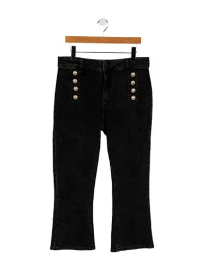 Pre-owned Generation Love High-rise Wide Leg Jeans In Black