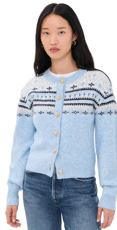 Generation Love Hilda Fair Isle Cardigan Light Blue Multi
