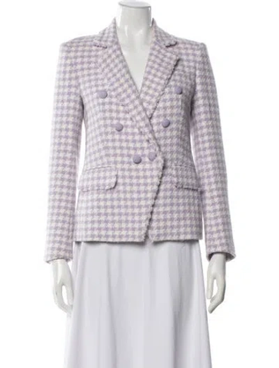 Pre-owned Generation Love Houndstooth Print Blazer In Pink