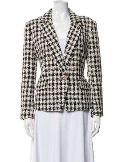 Pre-owned Generation Love Houndstooth Print Blazer W/ Tags In Neutrals