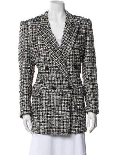 Pre-owned Generation Love Houndstooth Print Blazer In White