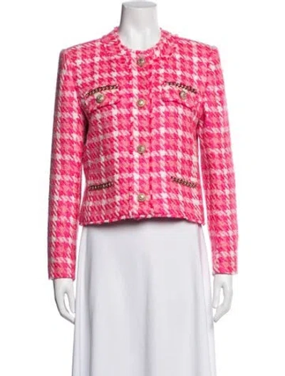 Pre-owned Generation Love Houndstooth Print Jacket In Pink