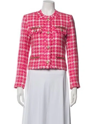 Pre-owned Generation Love Houndstooth Print Jacket In Pink