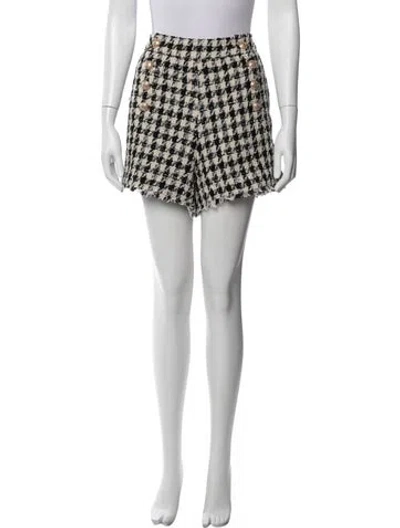 Pre-owned Generation Love Houndstooth Print Mini Shorts In Black