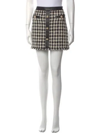 Pre-owned Generation Love Houndstooth Print Mini Skirt In Black