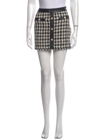 Pre-owned Generation Love Houndstooth Print Mini Skirt In Black/metallic/neutrals