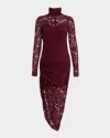 Generation Love Iria Long-sleeve Lace Midi Dress In Burgundy