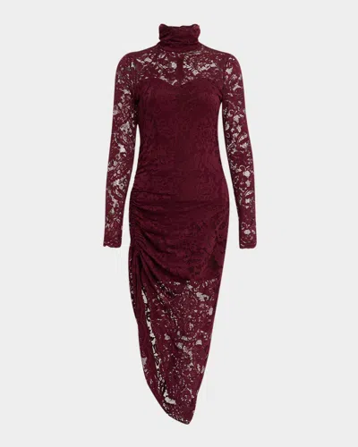 Generation Love Iria Long-sleeve Lace Midi Dress In Burgundy