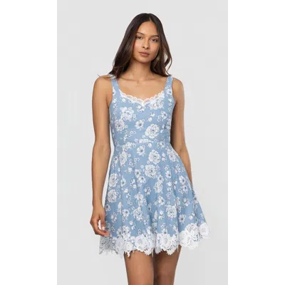 Generation Love Ivy Floral Linen Dress In Blue