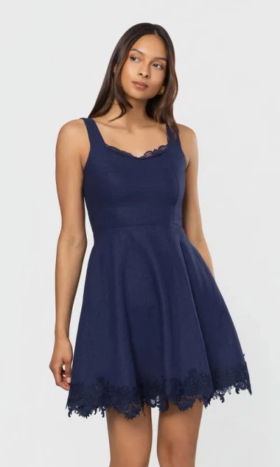 Generation Love Ivy Linen Dress In French Navy