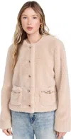 Generation Love Jen Faux Lamb Fur Jacket Truffle In Truffle
