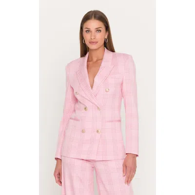 Generation Love Joselle Windowpane Suiting Blazer In Pink