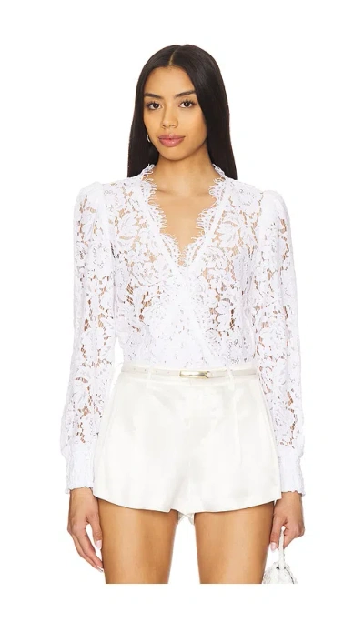 Generation Love Kairi Lace Wrap Blouse In 白色