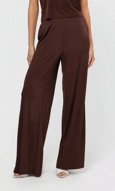 Generation Love Kelela Sheen Jersey Pants In Brown