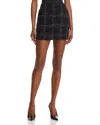 Generation Love Kendra Tweed Windowpane Mini Skirt In Black