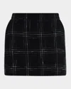 Generation Love Kendra Tweed Windowpane Mini Skirt In Black