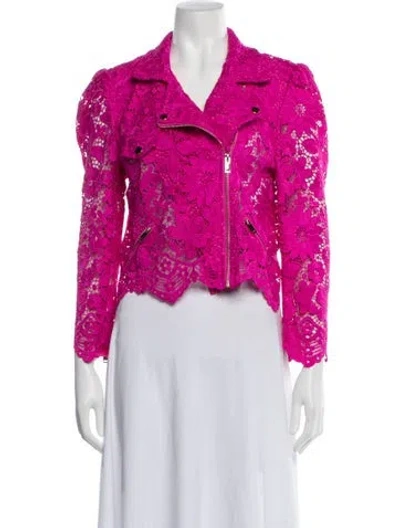 Pre-owned Generation Love Lace Pattern Biker Jacket In Pink