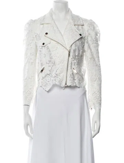Pre-owned Generation Love Lace Pattern Biker Jacket W/ Tags In White