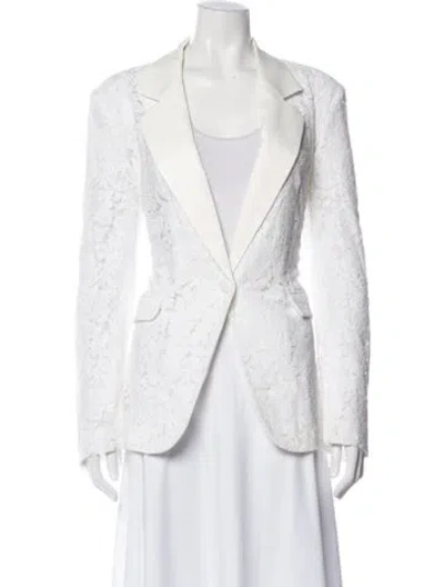 Pre-owned Generation Love Lace Pattern Blazer In White