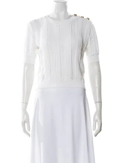 Pre-owned Generation Love Lace Pattern Crew Neck Blouse In White