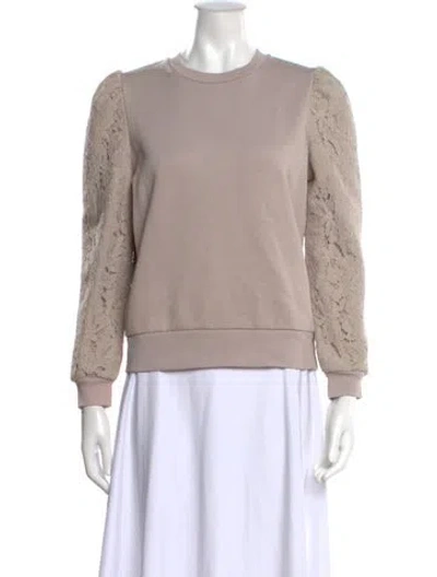 Pre-owned Generation Love Lace Pattern Crew Neck Sweater In Neutral