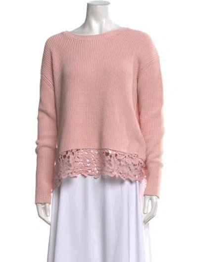 Pre-owned Generation Love Lace Pattern Crew Neck Sweater In Pink